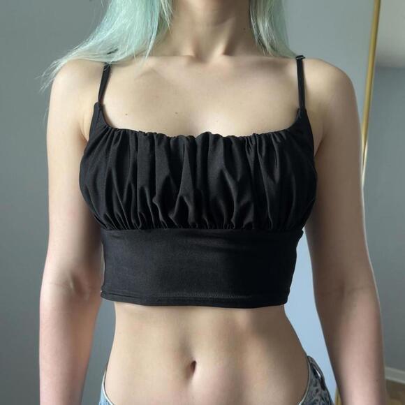 Black ruched going out tank top - Picture 5 of 7